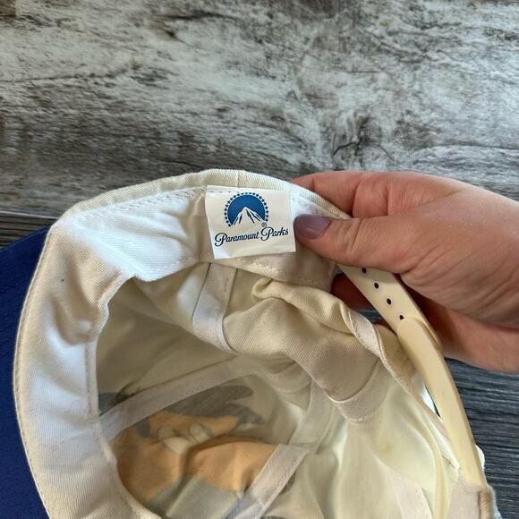 Vintage White Paramount Parks Kings Island Fred Flintstone Color Brim Hat 1990s - Picture 5 of 8